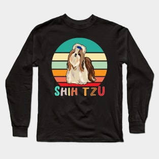 Vintage Retro Shih Tzu Long Sleeve T-Shirt